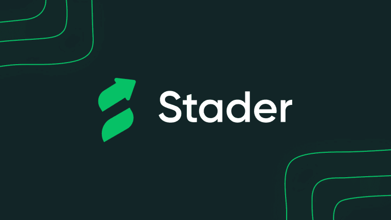 Stader Labs Banner for Ion Protocol Blog dark and light green white horizontal