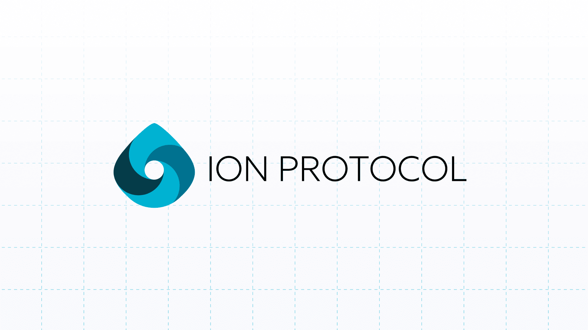 white background with blue grid and Ion Protocol logo on top banner, crypto