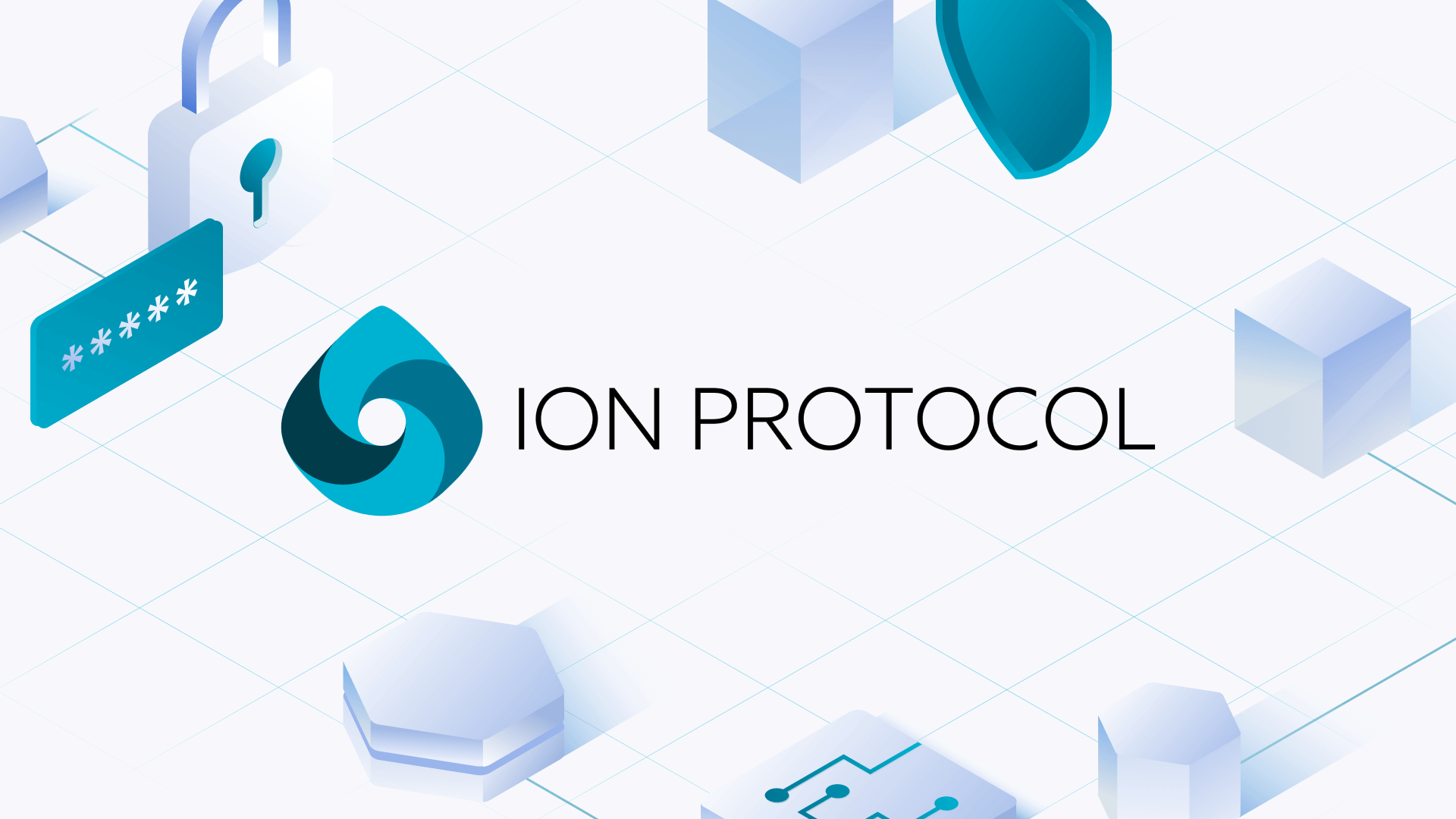 Banner Ion Protocol, blue and white, design, security, crypto