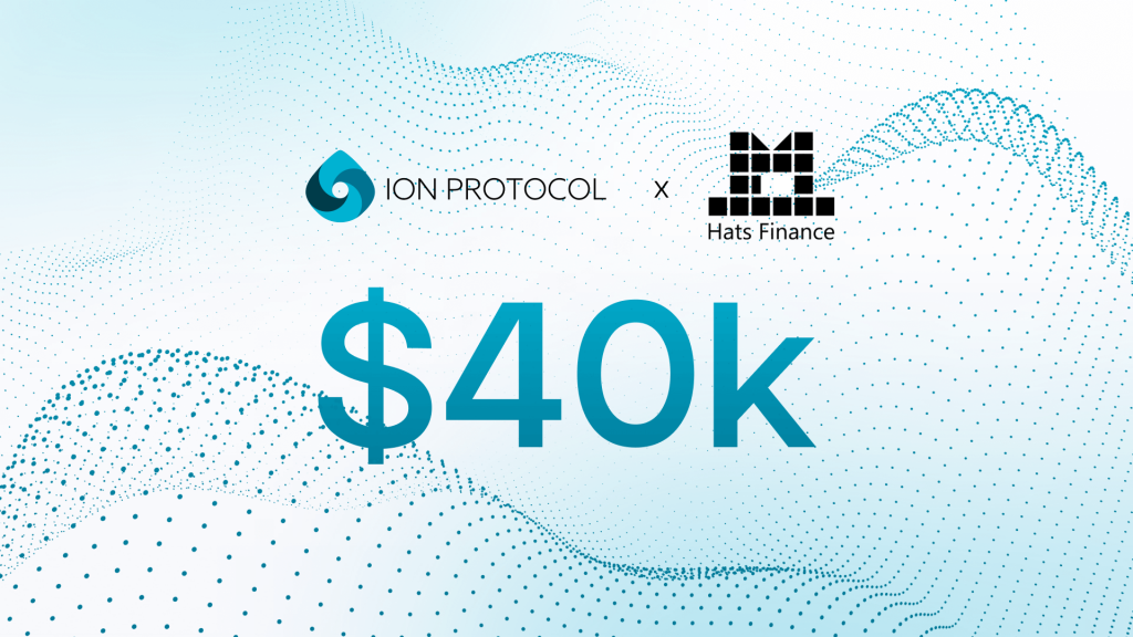 Banner Ion Protocol, blue and white, design, Hats Finance, crypto, 40k, audit competition