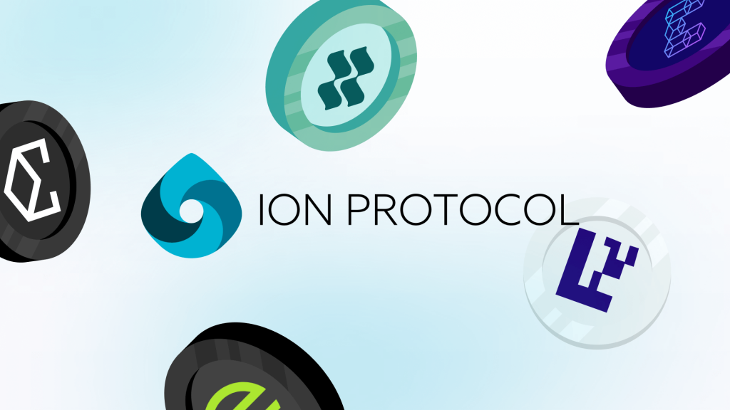 Banner Ion Protocol, blue and white, design, Eigenlayer, crypto, Renzo, KelpDAO, Ether.fi
